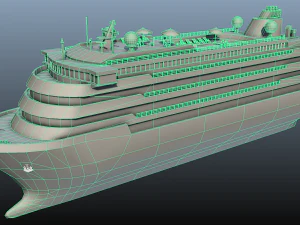 navio de cruzeiro - baixo poli Modelo 3D