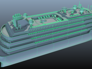 cruise liner - low poly 3D Model