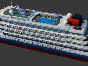 cruise liner - low poly 3D Model