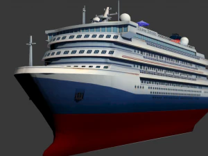 navio de cruzeiro - baixo poli Modelo 3D