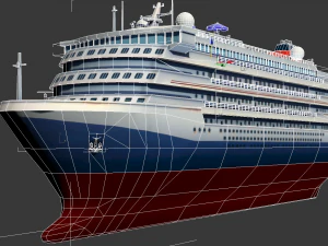 navio de cruzeiro - baixo poli Modelo 3D