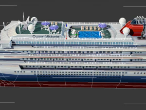 navio de cruzeiro - baixo poli Modelo 3D