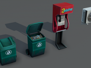 city objects - low poly Model 3D