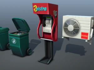 objetos de la ciudad - baja poli Modelo 3D