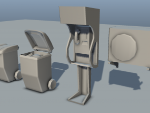 city objects - low poly Model 3D
