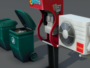 city objects - low poly Model 3D