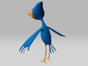 rigged low poly cartoon bird game ready 3D Model