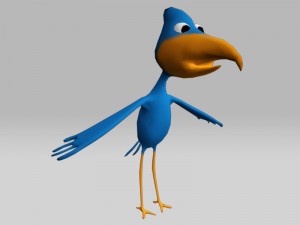 rigged low poly cartoon bird game ready 3D Model