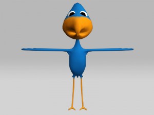 rigged low poly cartoon bird game ready 3D Model