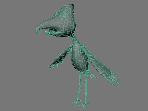 rigged low poly cartoon bird game ready 3D Model