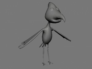 rigged low poly cartoon bird game ready 3D Model