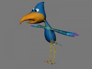 rigged low poly cartoon bird game ready 3D Model