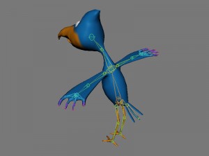 rigged low poly cartoon bird game ready 3D Model