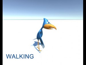 rigged low poly cartoon bird game ready 3D Model