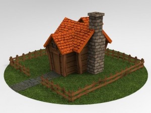 cartoon house - low poly - game ready Modèle 3D