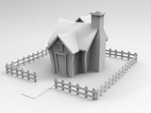 cartoon house - low poly - game ready 3D Model