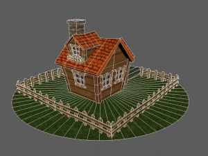 cartoon house - low poly - game ready 3D Model