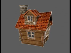 cartoon house - low poly - game ready 3D Model