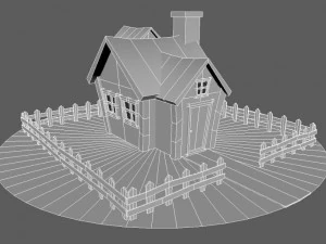cartoon house - low poly - game ready 3D Model