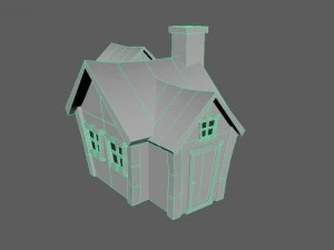 cartoon house - low poly - game ready 3D Model