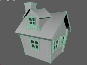 cartoon house - low poly - game ready 3D Model