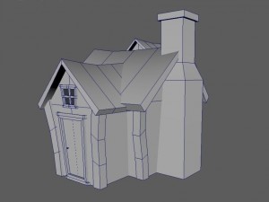 cartoon house - low poly - game ready Modèle 3D