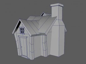 cartoon house - low poly - game ready 3D Model