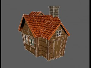 cartoon house - low poly - game ready 3D Model