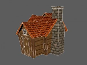 cartoon house - low poly - game ready 3D Model