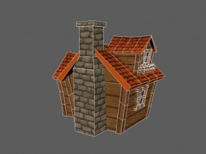 cartoon house - low poly - game ready Modèle 3D
