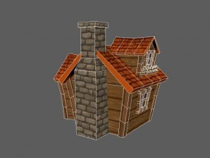 cartoon house - low poly - game ready 3D Model