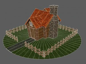 cartoon house - low poly - game ready 3D Model