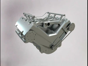v6 car engine - fully rigged and animated 3D Model