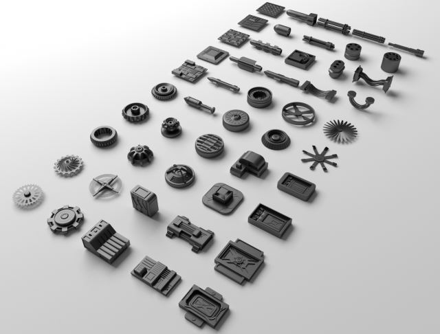 technical parts collection 2 3D Model .c4d .max .obj .3ds .fbx .stl .blend 