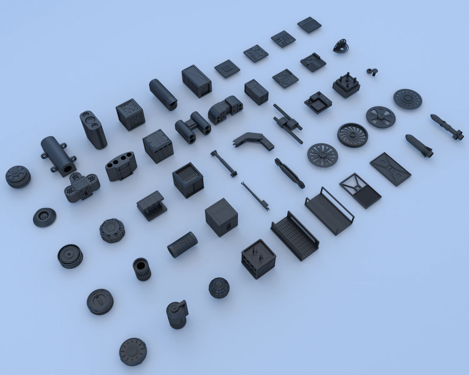 technical parts collection 3 3D Model .c4d .max .obj .3ds .fbx .stl .blend 