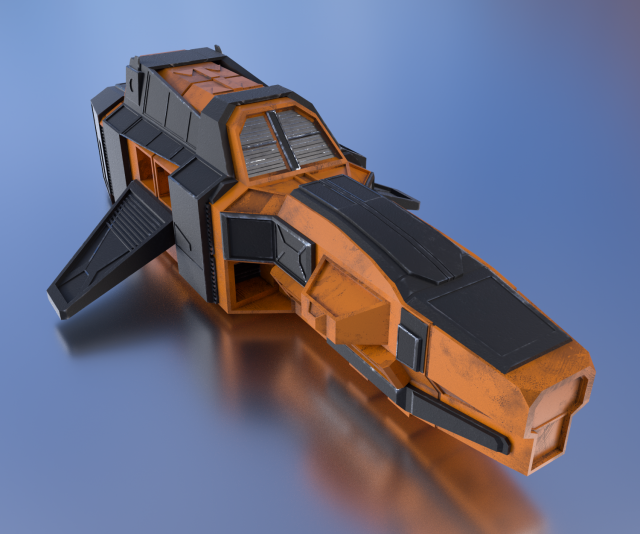 spaceship 3D Model .c4d .max .obj .3ds .fbx .stl .blend 