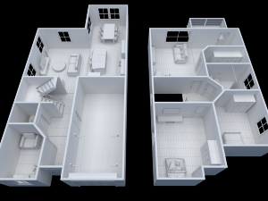 house - floor plan non-textured version 3Dモデル