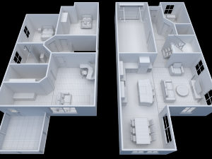 house - floor plan non-textured version 3D Model