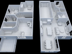 house - floor plan non-textured version 3D Model