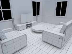 house - floor plan non-textured version 3D Model