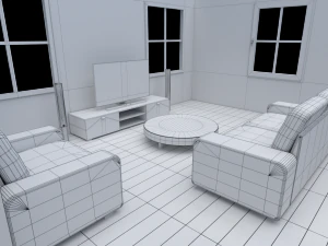 house - floor plan non-textured version 3D Model