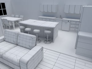 house - floor plan non-textured version 3D Model