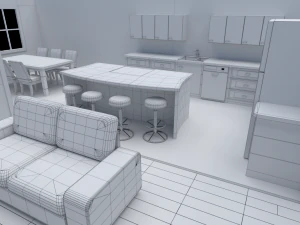 house - floor plan non-textured version 3D Model