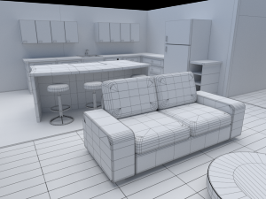 house - floor plan non-textured version 3D Model