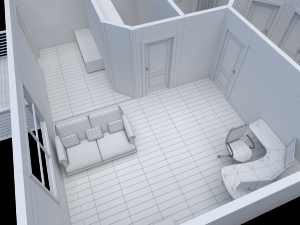 house - floor plan non-textured version 3D Model
