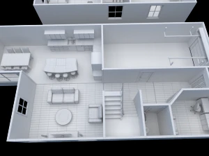 house - floor plan non-textured version 3D Model