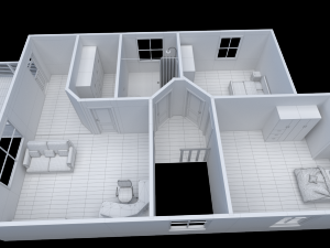 house - floor plan non-textured version 3D Model