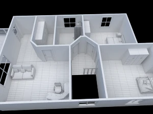house - floor plan non-textured version 3D Model