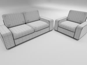 fabric sofa set 3D Model
