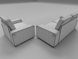 fabric sofa set 3D Model